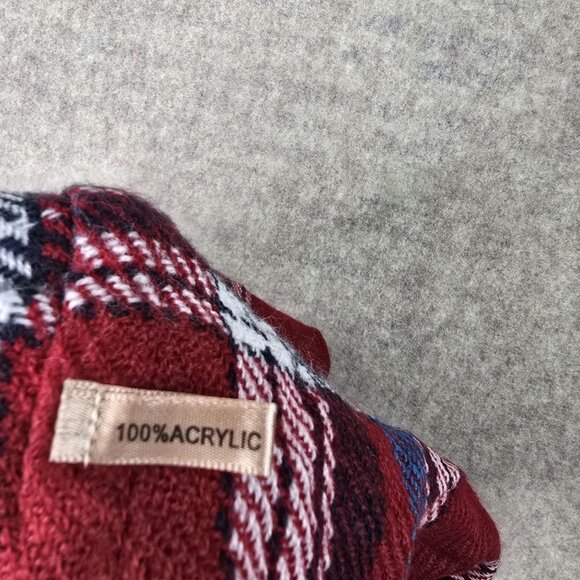 Nicole Infinity Scarf Plaid 100% Acrylic Red & Blue Soft Lightweight - Picture 5 of 5